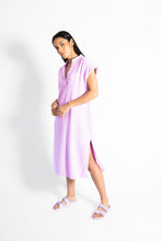 Load image into Gallery viewer, ELY &lt;br&gt; Towel Side Slit V Collar Midi Dress
