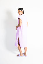Load image into Gallery viewer, ELY &lt;br&gt; Towel Side Slit V Collar Midi Dress
