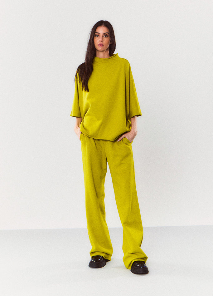 ZEYI <br> Fleece Wide Leg Pant with Pockets